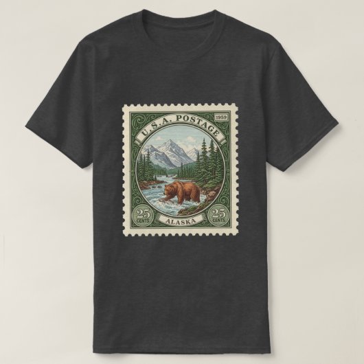 T-shirt Timbre Vintage d'Alaska (Design devant)