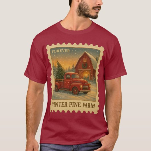 T-shirt Timbre « Winter Pine Farm – Forever » (Devant)