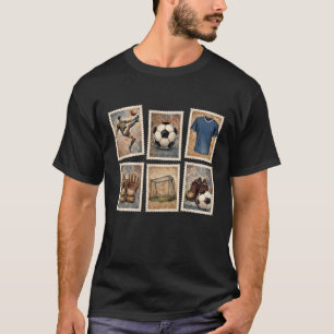 T-shirt Timbres de football vintage Collection de football