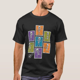 T-shirt Timbres Postaux Halloween Effrayants Mignons Squel
