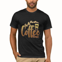 T-shirt Time Café - Parties scintillant Or élégant
