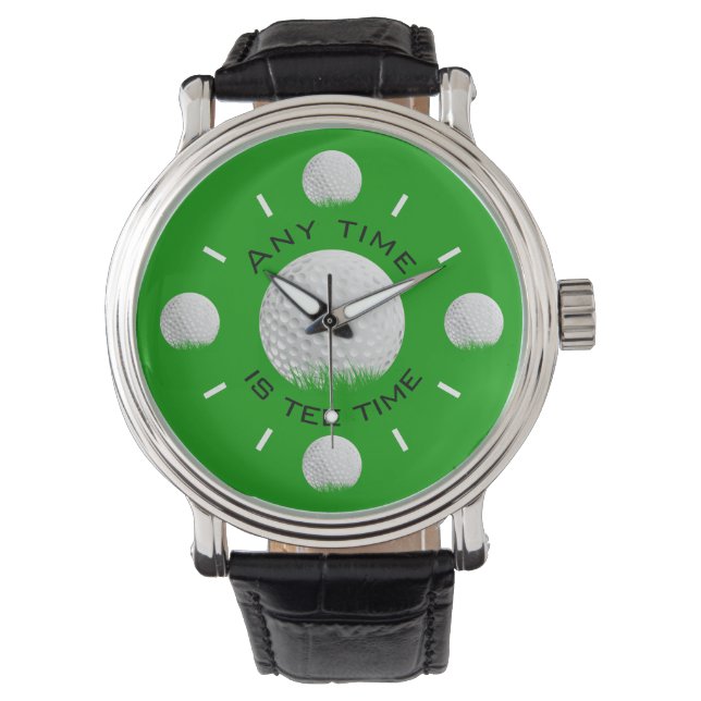 T-shirt Time Golf Ball in Grass Horloge (Voorkant)