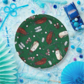 T-shirt Time Green Golf Pattern Borden Papieren Bordje (Feest)