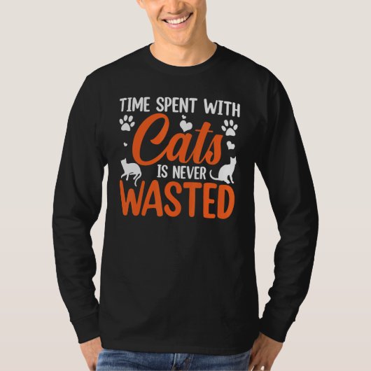 T-shirt Time Spent With Cats Is Never Wasted (Devant)