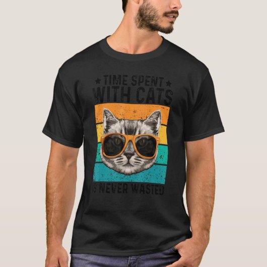 T-shirt Time Spent With Cats Is Never Wasted Cat Owner Ani (Devant)