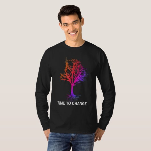 T-shirt Time To Change Magic Tree Global Warming Climate C (Devant entier)