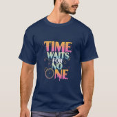T-shirt Time Waits For No One Melting Clock Gradient (Devant)