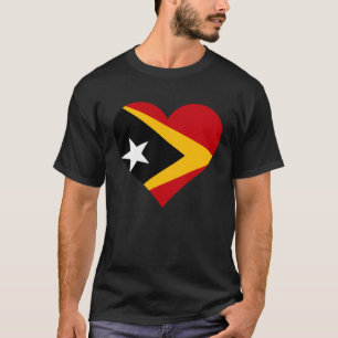 T-shirt Timor-Leste Drapeau Coeur Timor-Leste Dons Amour T