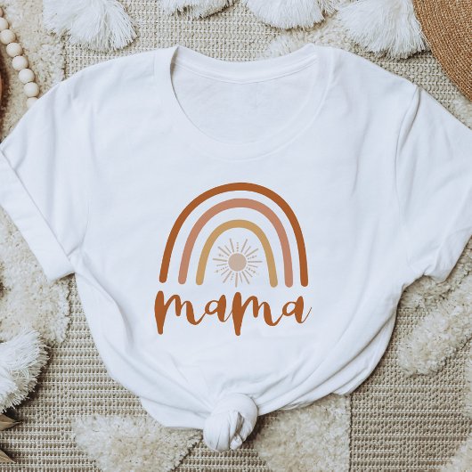 T-shirt TINLEY Boho Burnt Orange Rainbow Sun Mama