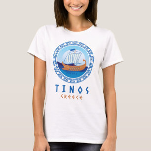 T-shirt Tinos, Grèce Design de navires grecs femmes
