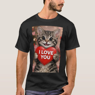 T-shirt Tinsel le chaton de Noël "Je t'aime"