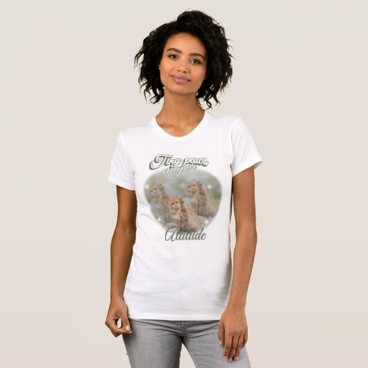 T-shirt Tiny paws, major attitude (Devant entier)