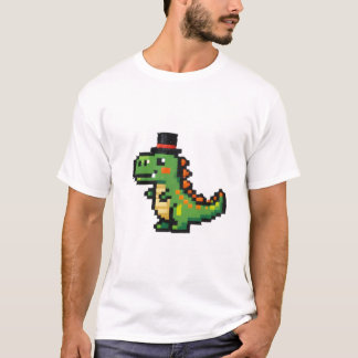 T-shirt Tiny Pixel T-Rex avec un haut-de-forme