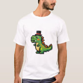 T-shirt Tiny Pixel T-Rex in a Top Hat (Devant)