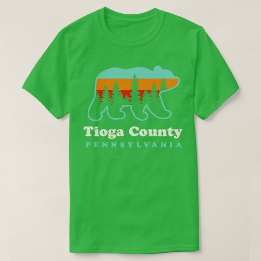T-shirt Tioga Comté Pennsylvanie Camping Randonnée Ours (Design devant)