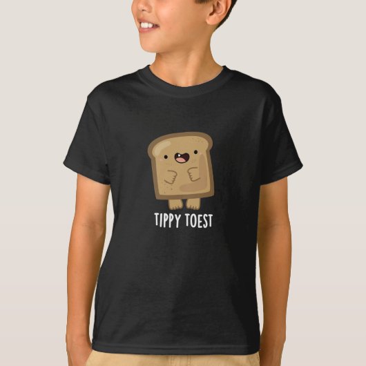 T-shirt Tippy Toest amusant Tippy Toe Toe Pun Dark BG (Devant)