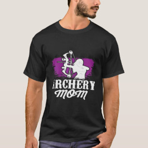 T-shirt Tir à l'arbalète féminin Maman Flèche dans la cibl