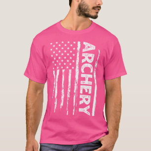 T-shirt Tir à l'arc chasseur de drapeau américain cible ti