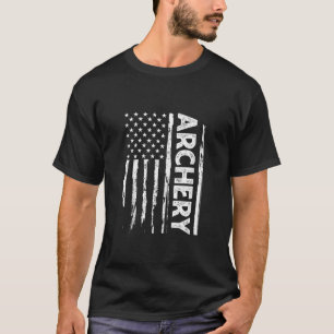 T-shirt Tir à l'arc chasseur de drapeau américain cible ti