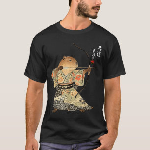T-shirt Tir à l'arc de capybara Samouraï Kyudo Art animali