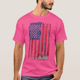T-shirt Tir à l'arc États-Unis Drapeau Flèches chasse Flèc