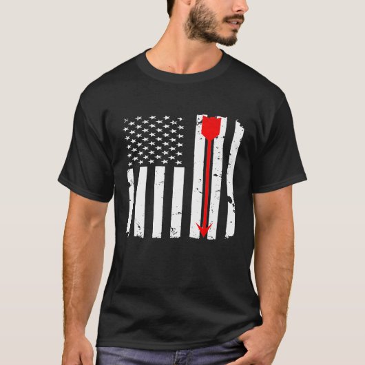 T-shirt Tir à l'arc Rouge flèche Bow Distressed drapeau am (Devant)