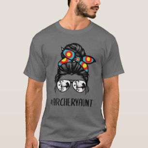 T-shirt Tir à l'Arc Tante Vie Messy Bun Lunettes de cheveu