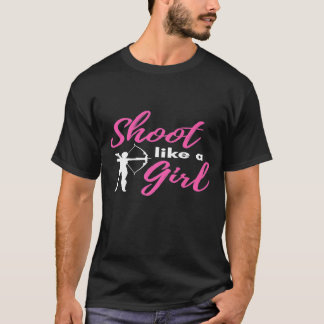 T-shirt Tir Comme Une Fille Tir À L'Arc Graphique Femmes F