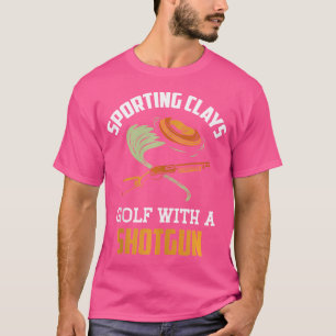 T-shirt Tir sur des plateaux de golf avec un fusil de chas