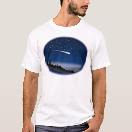T-shirt Tir une étoile sur le paysage nocturne (Devant)