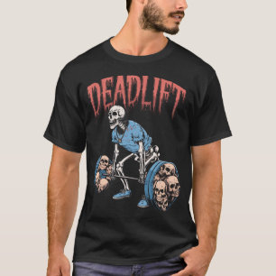T-shirt Tirage de crâne de squelette de sport de force Gym