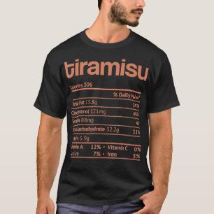 T-shirt Tiramisu Nutrition Facts Drôle Thanksgiving Christ