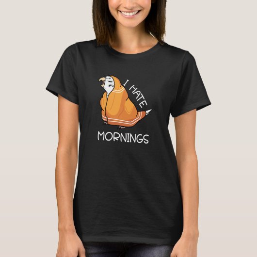 T-shirt Tired Parrot Hates Mornings I White Budgie Budgeri (Devant)