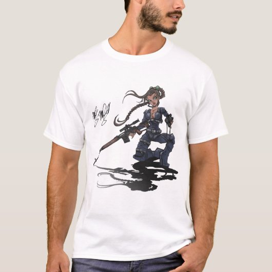 T-shirt tireur isolé un (Devant)