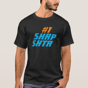 T-shirt Tireur Sharp Citation de basket avec texte bleu