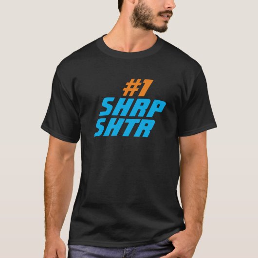 T-shirt Tireur Sharp | Citation de basket avec texte bleu (Devant)