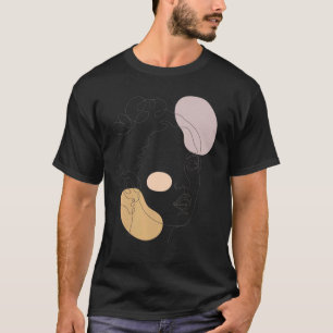 T-shirt Tiroirs minimalistes féminins Abstraits du saumon