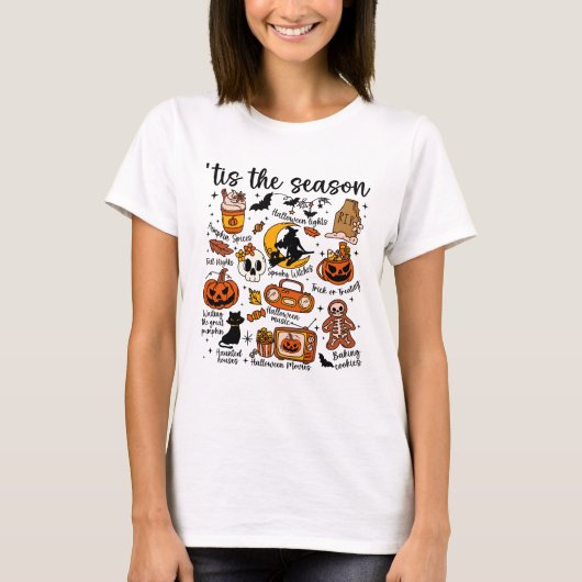 T-shirt 'Tis Season Halloween Doodles (Devant)