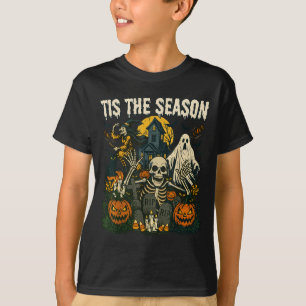 T-shirt Tis the Season Halloween squelette fantôme vintage