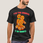 T-shirt Tis The Season To Be Naughty Funny Gingerbread Chr (Devant)
