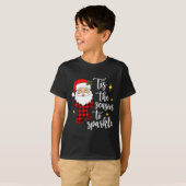 T-shirt Tis The Season To Sparkle Cute Santa Christmas (Devant entier)