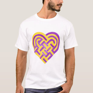 T-shirt Tissé Coeur Intersexe Fierté Drapeau violet jaune