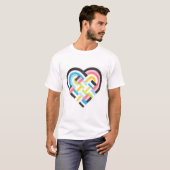 T-shirt Tissé Coeur Queer Pride Drapeau Bright Tropical (Devant entier)