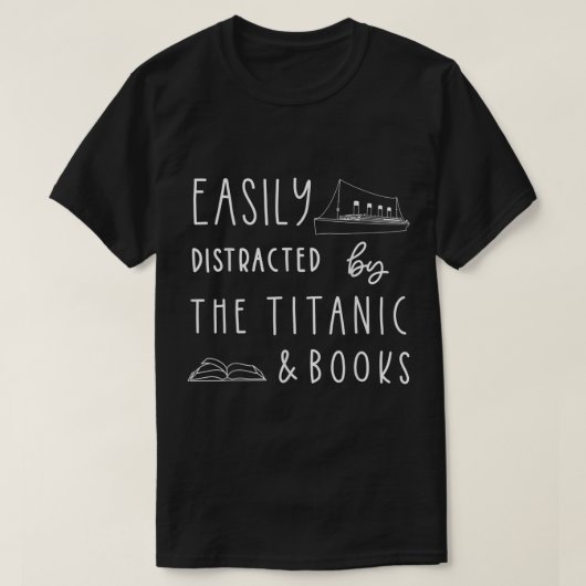 T-shirt Titanic and Book Lover Design (Design devant)