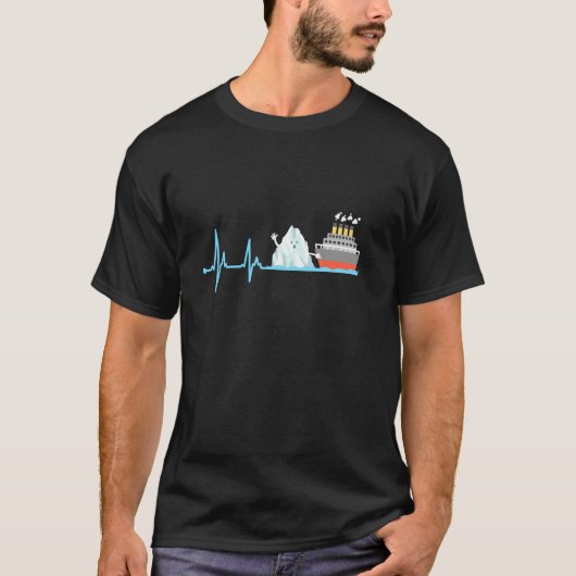 T-shirt Titanic Heartbeat Funny Iceberg RMS Cuise Ship Boy (Devant)