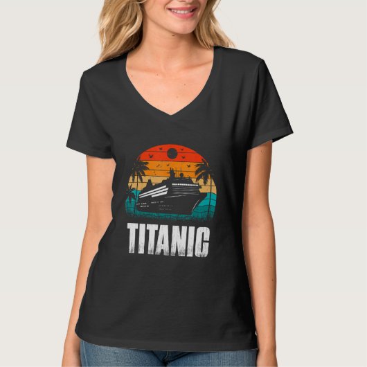 T-shirt Titanic The Unsinkable Ship Retro Sunset Enthusias (Devant)