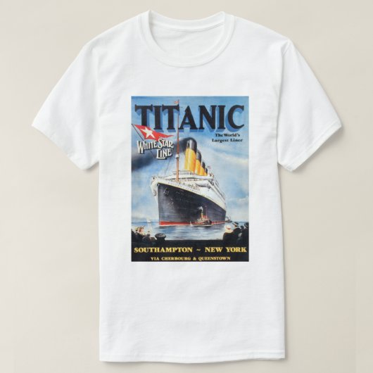 T-shirt Titanic White Star Line - Le plus grand Liner du m (Design devant)