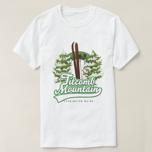 T-shirt Titcomb Mountain Farmington Maine Ski (Design devant)