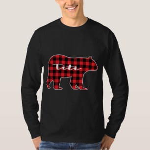 T-shirt Titi Bear Red Plaid Family Correspondance Noël Paj