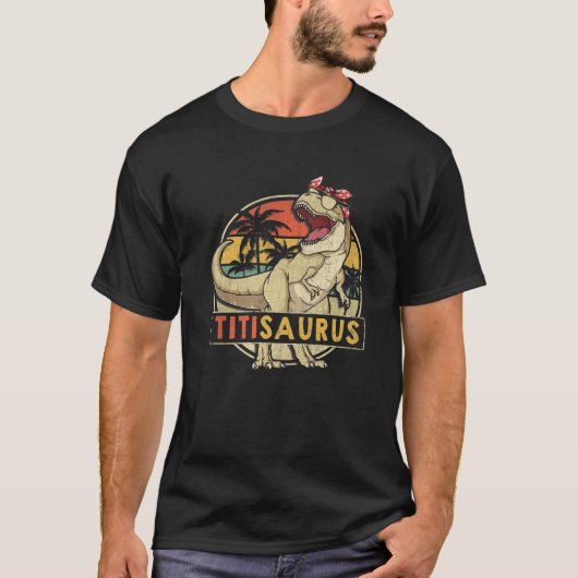 T-shirt Titisaurus Retro Rex Dinosaur Titi Dino Famille Ma (Devant)